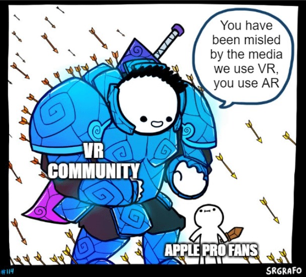 VR community to the Apple vision pro fans - meme