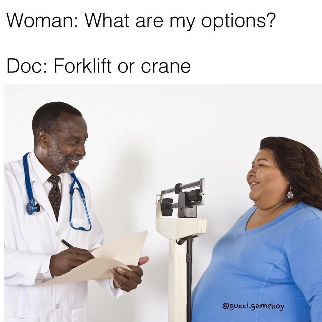 Forklift or crane - meme