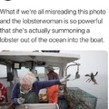 Powerful lobsterwoman is strong with the force