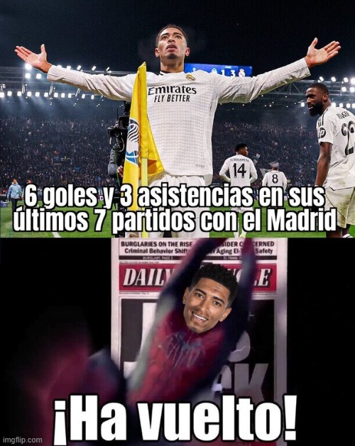Meme de Bellingham contra el Atalanta