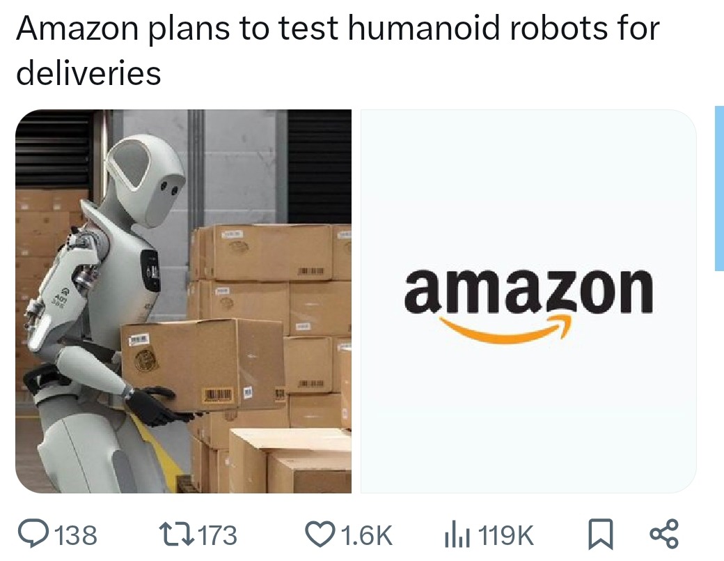 Amazon’s next delivery guy might be a robot with abs - meme