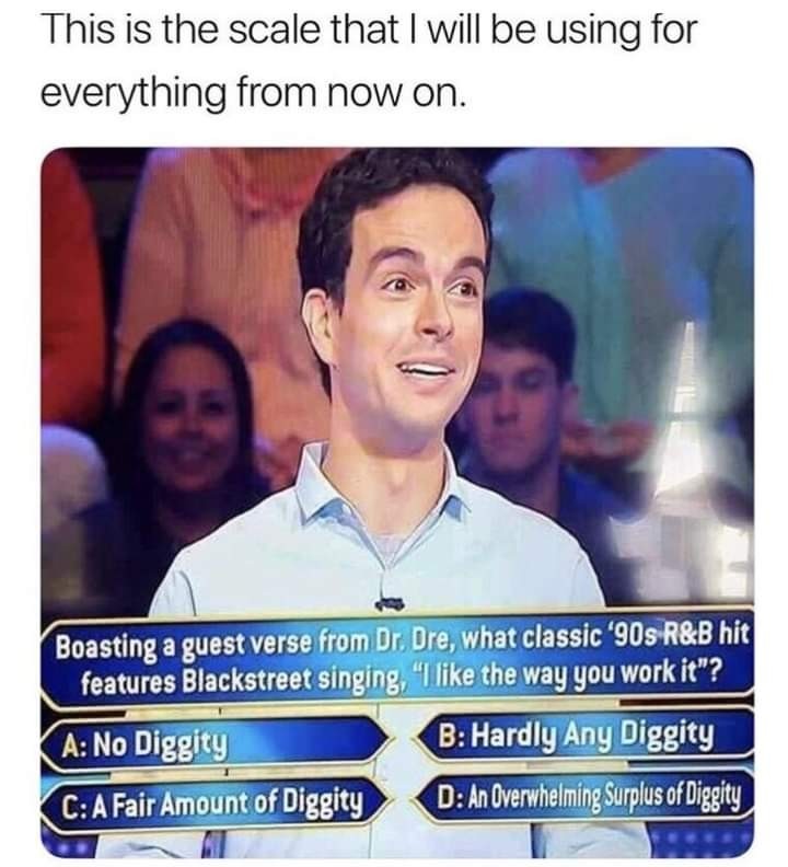 An overwhelming amount of diggity - meme