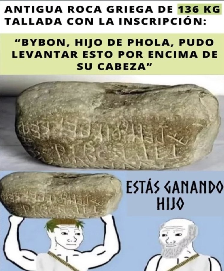 Bybon levantó esta roca de 136kg y quiso que todos lo supieran - meme