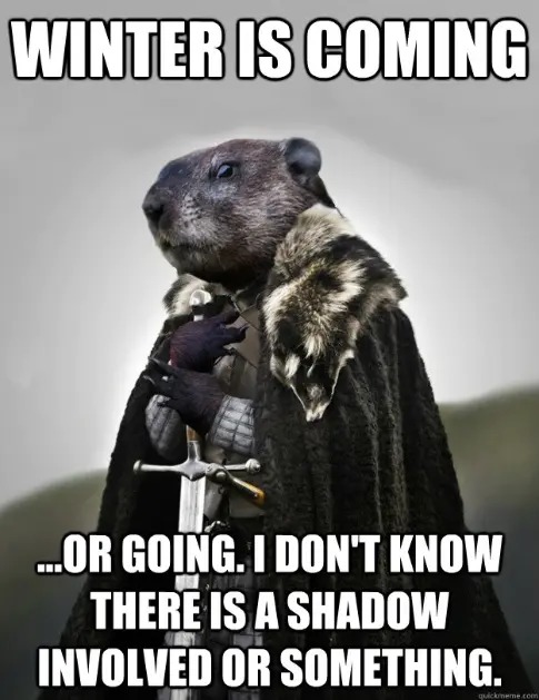 Groundhog day is stupid but fun - meme