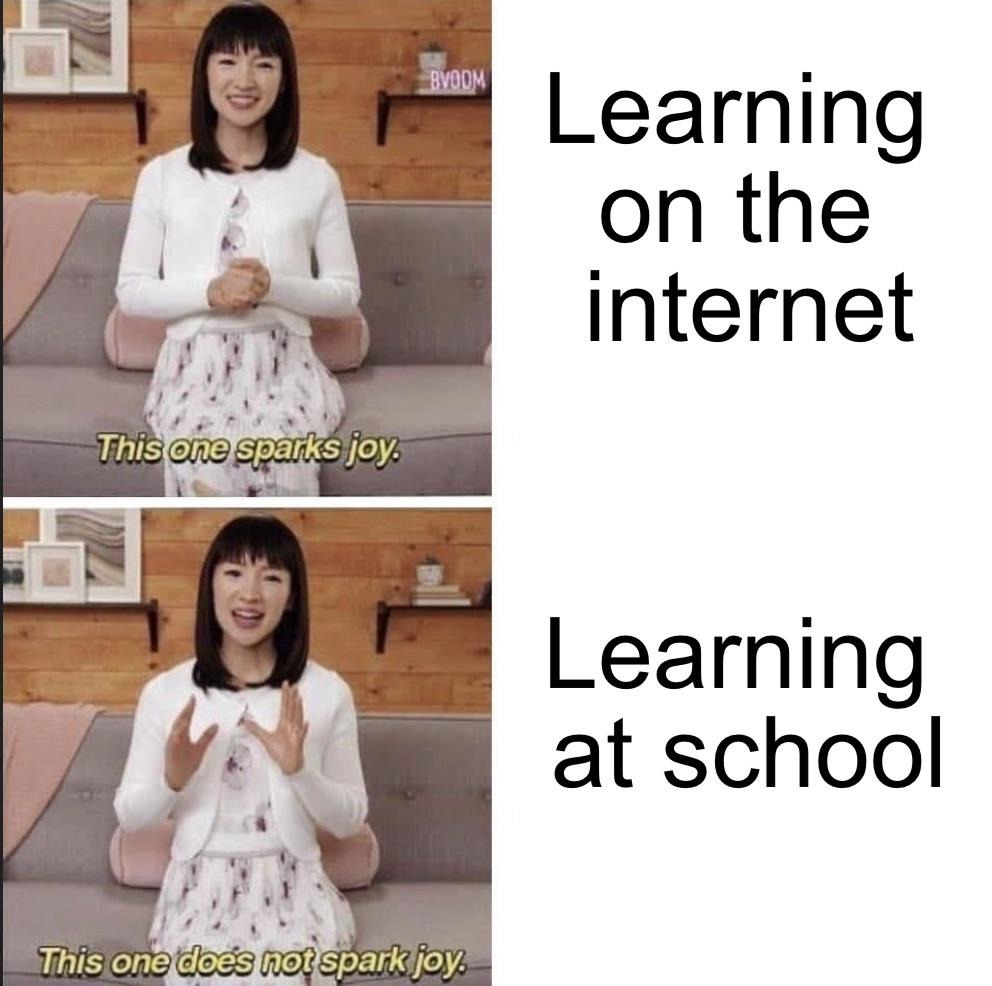 Learning on the internet - meme