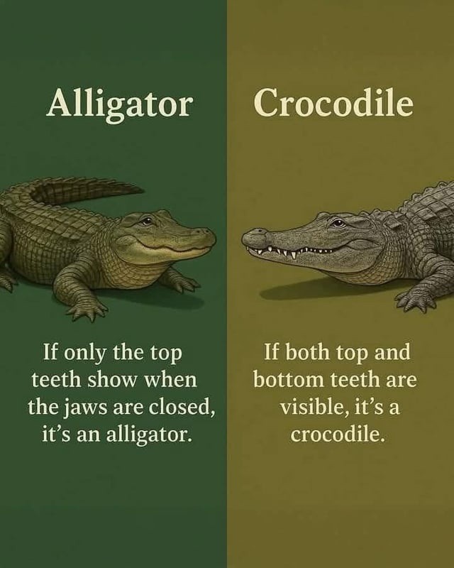 When your teeth show wrong, you’re a crocodile now - meme