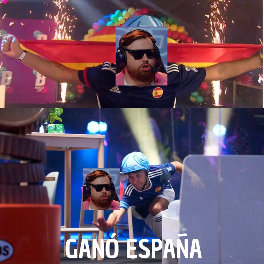 Meme de España ganando el Mundial de globos