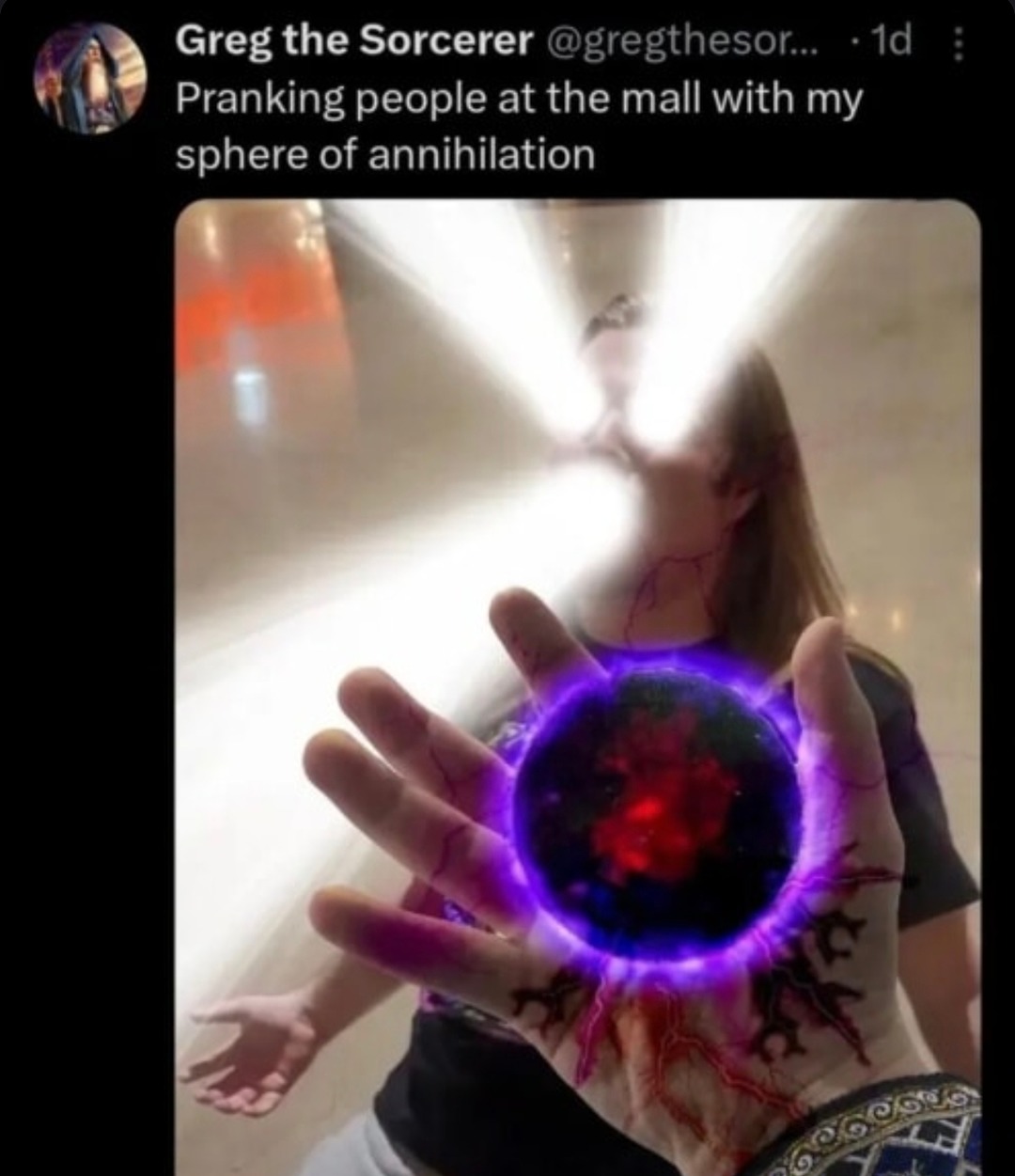 Pranking people with a literal sphere of annihilation. Respect - meme