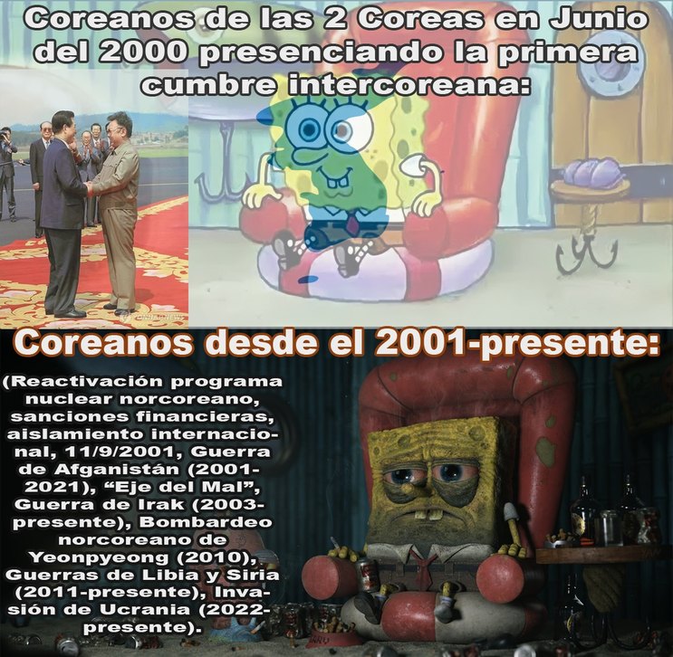 Para los que quieran saber como fue la cumbre del 13 de Junio del 2000, les dejo este documental en Inglés: https://www.youtube.com/watch?v=TFaeLdD2fd4 - meme