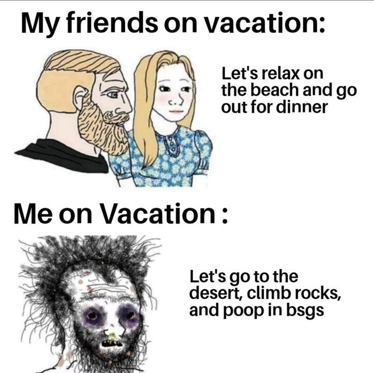 Adventures on vacation - meme