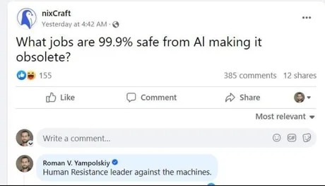Job 99.9% safe from AI - meme
