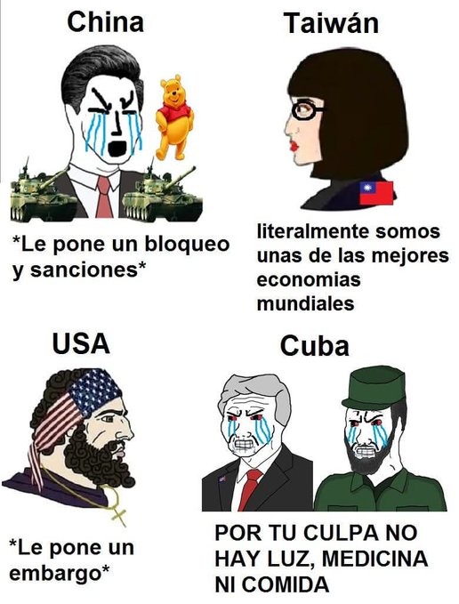 Paises bloqueados con diferentes situaciones - meme