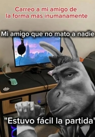 Yo carriendo la partida mientras mi amigo no mata ni moscas - meme