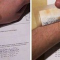 Need to cheat? Use a band-aid. Good luck on your midterms and finals you guys