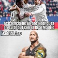 Meme del la Roca y el Real Madrid