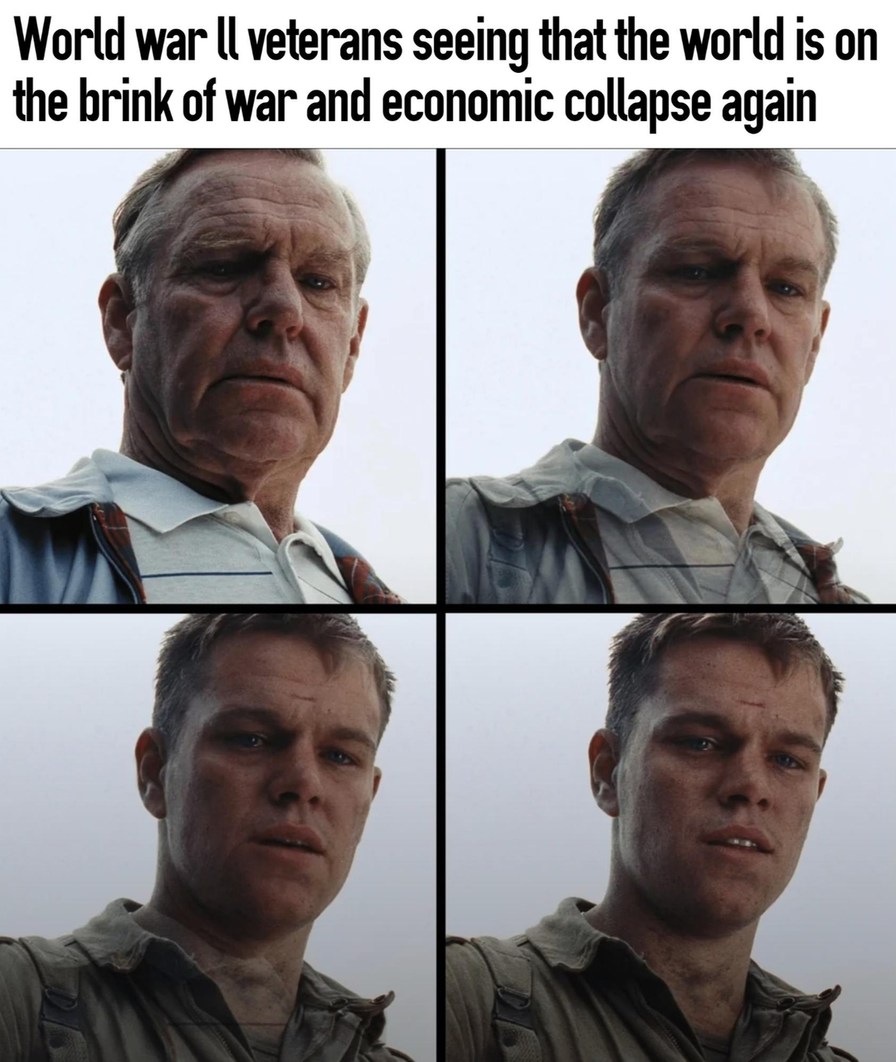 WWII vets watching history repeat - meme