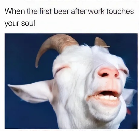 First beer after work - meme
