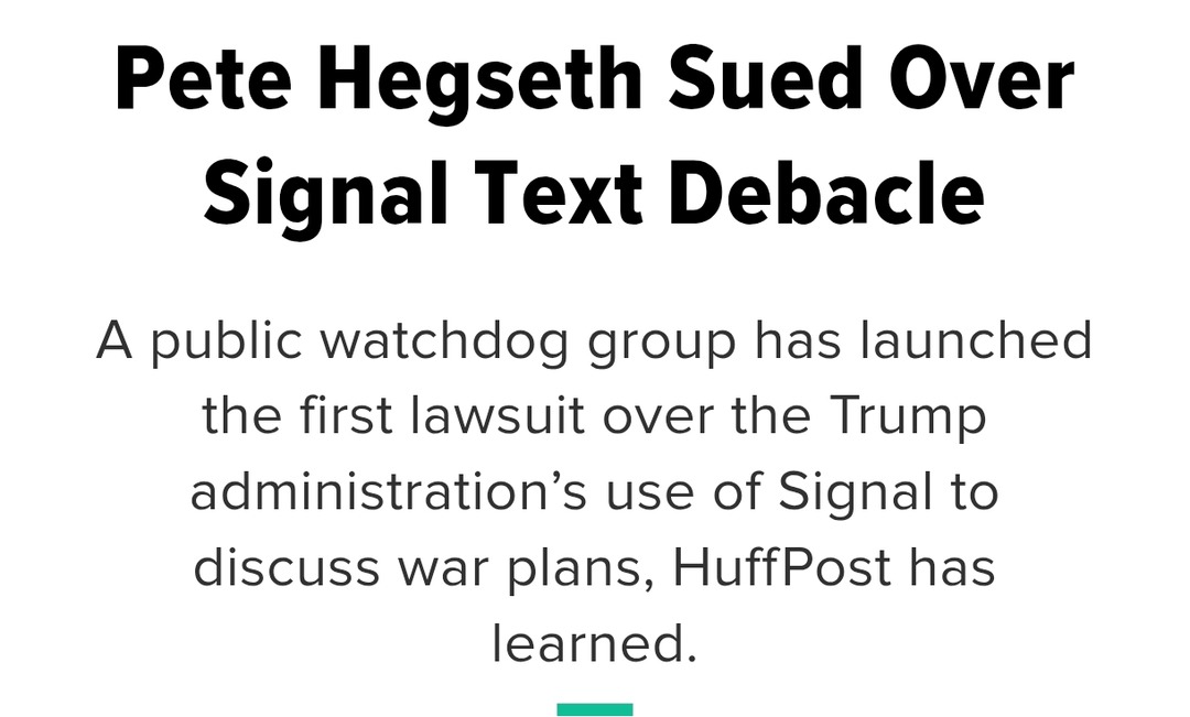 Pete Hegseth getting sued over war plan group chat and it only took one journalist - meme