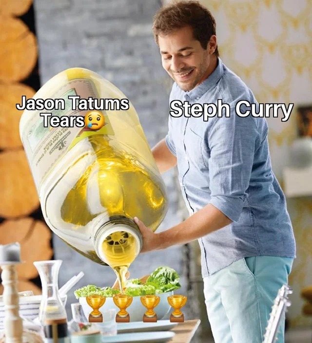 Steph curry after winning the NBA finals meme