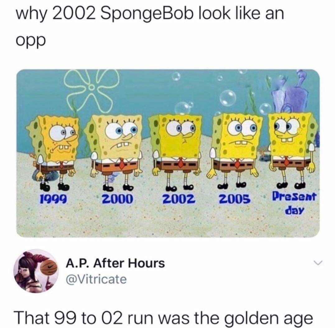 Personally I would extend out to '04 - meme