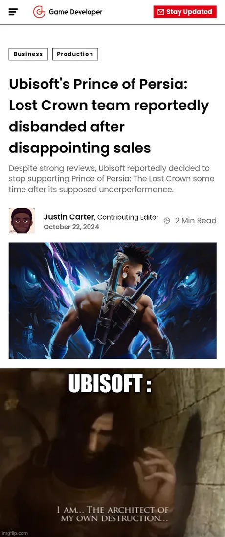 News on Ubisoft's Prince of Persia: The Lost Crown - meme