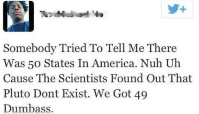 America lost Pluto and somehow lost a state with it - meme