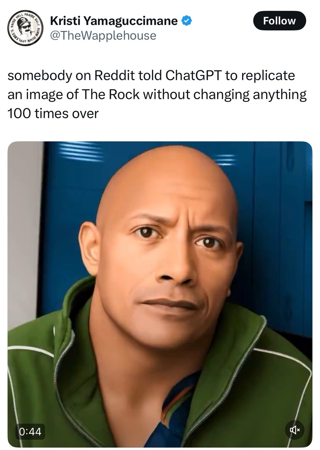 Reddit told ChatGPT to duplicate The Rock 100 times… hell was unleashed - meme