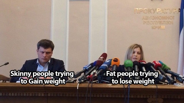 Skinny people vs fat people - meme