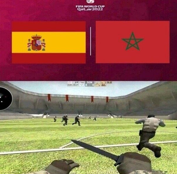 España vs Marruecos meme de las primeras imágenes