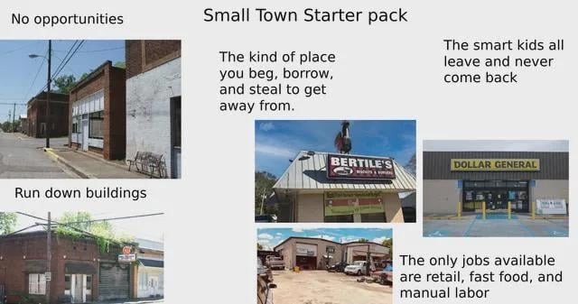 Small Town starter pack - meme