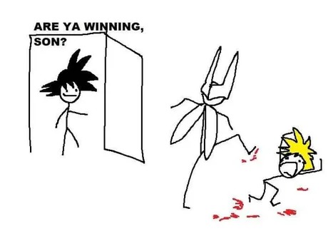 Goku is a bad dad - meme