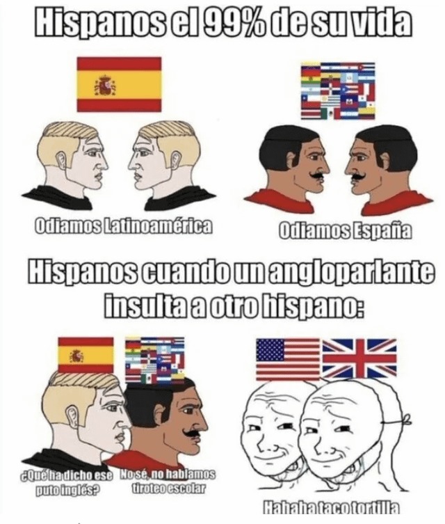España y latam hermanos - meme
