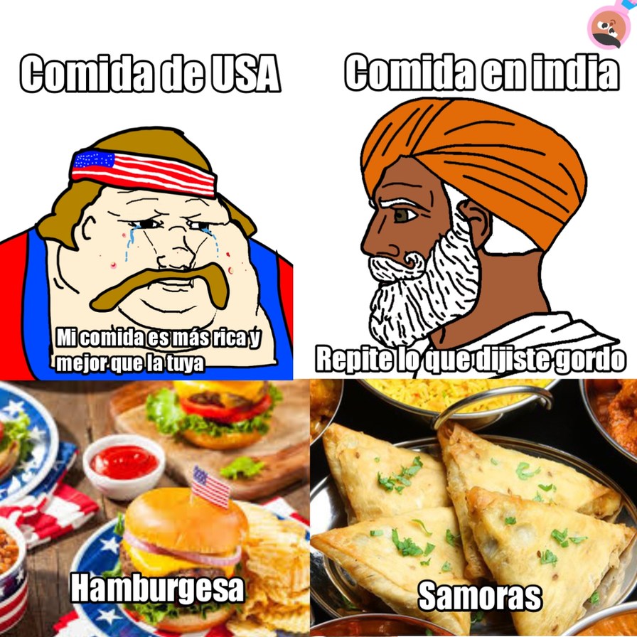 Comida india [>>>>>>] americana - meme