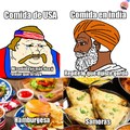 Comida india [>>>>>>] americana