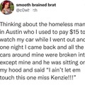 Homeless dude simping for miss kenzie