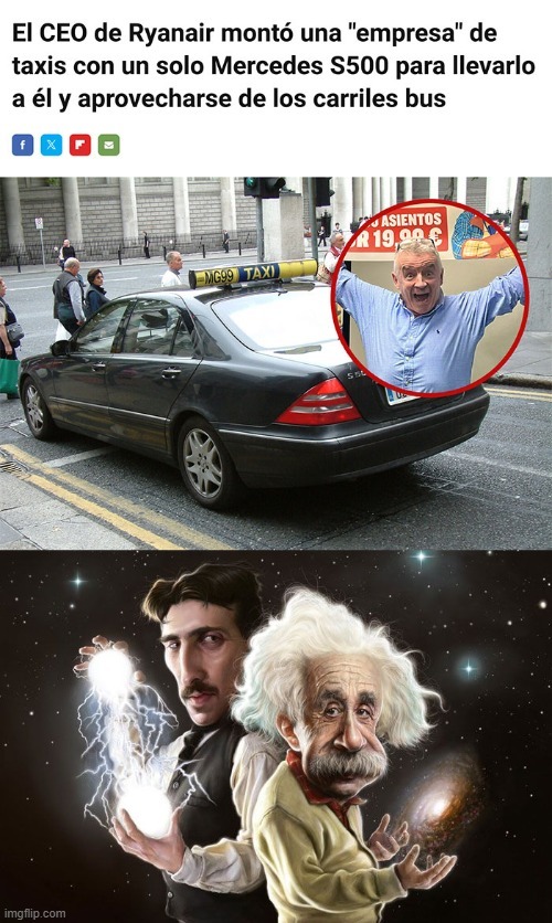 El ceo de ryanair y su empresa de taxis - meme