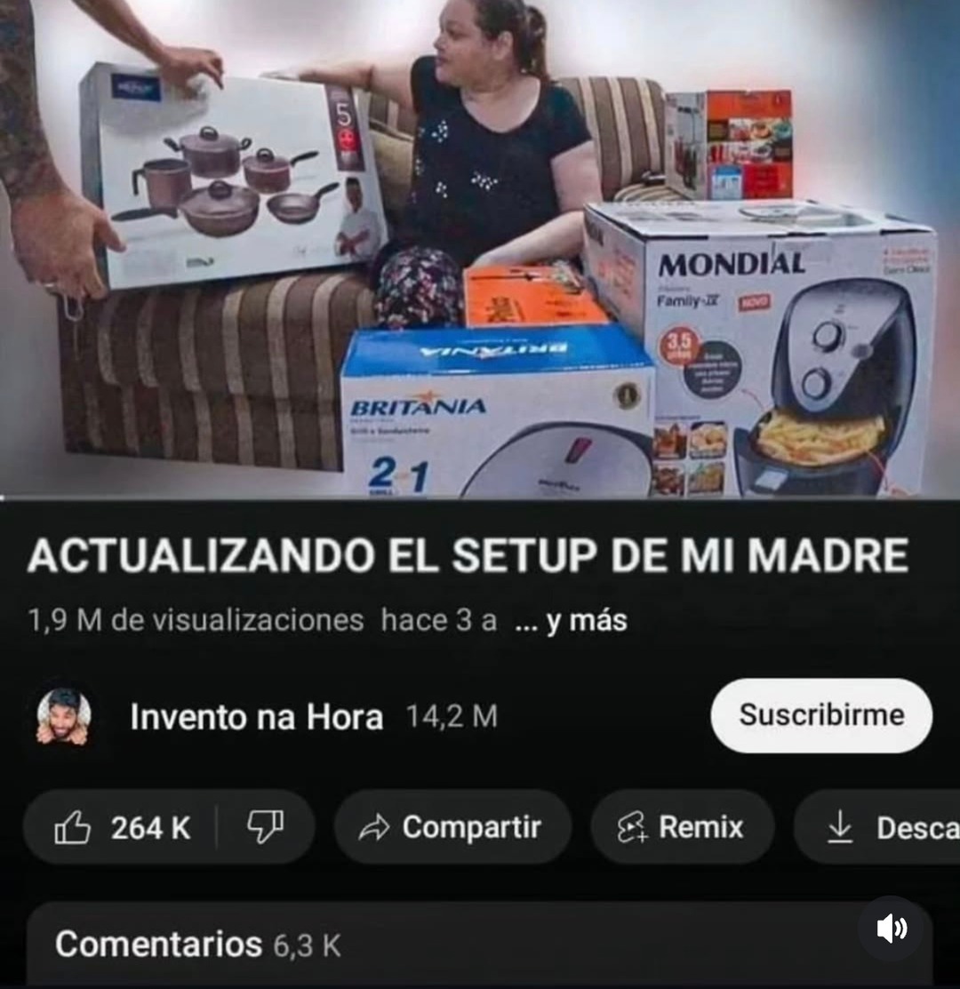 El pibe que actualizó el setup de su madre y se hizo famoso por accidente - meme