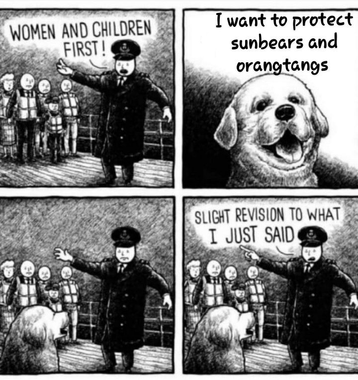 Good doggo cares for endangered species - meme