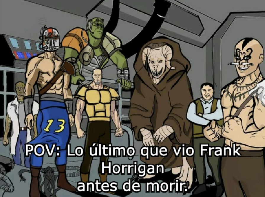 Imagines de los guerreros que enfrentaron al soldado  (rango desconocido) Frank Horrigan en la base petrolera año 2241 (no difundir): - meme