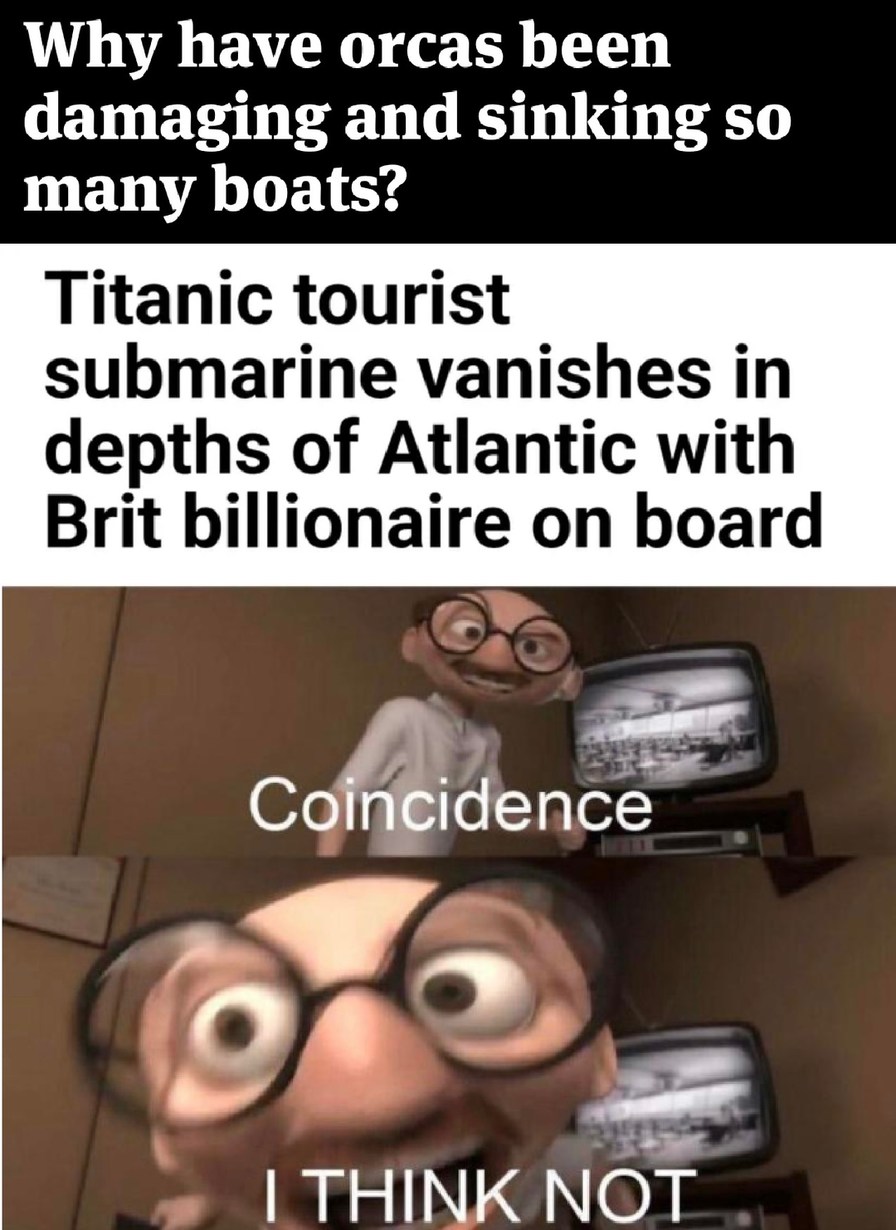 Orcas and the Titanic submarine meme