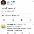 Jake Paul loves Pokemon