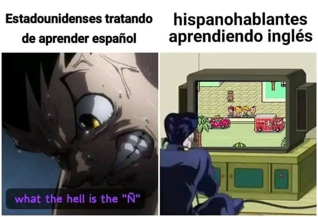 Estadounidenses tratando de aprender español - meme