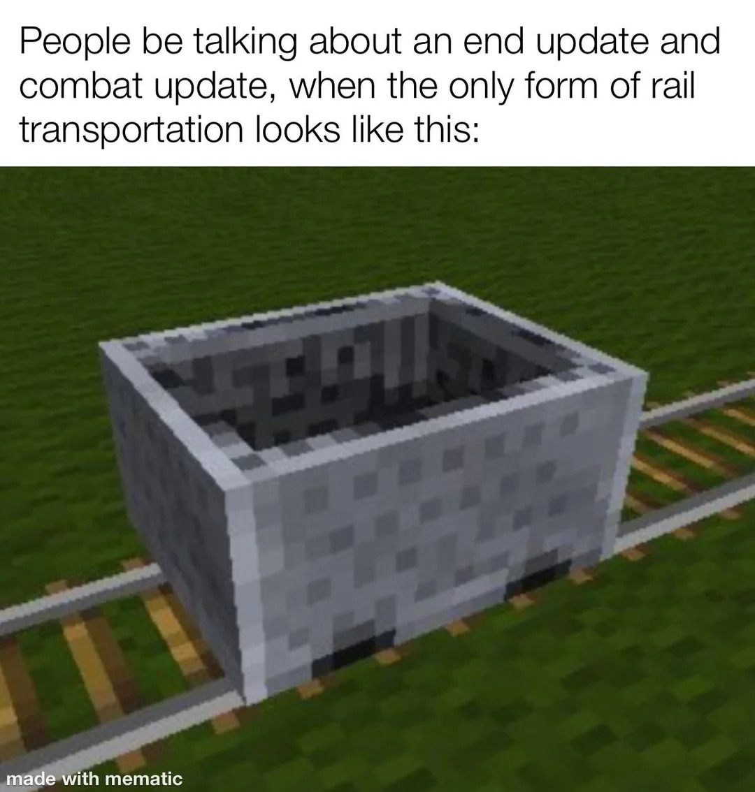Minecraft update meme