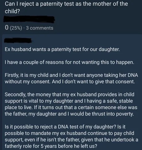 Cheating wife deals with DNA testing - meme