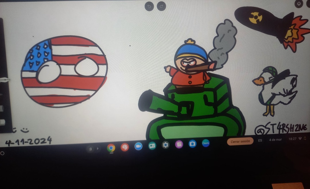 Me aburrí en clase y hice un dibujo (Es antiguo,lo sé,)No,no me gusta countryballs pero es q no sé dibujar países - meme
