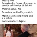 Melania Trump se copia (Meme de @MasiPopal en insta. Traducción propia)