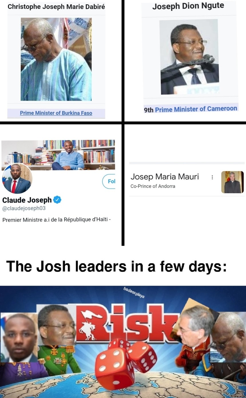 We're about to have a Josh war on our hands - meme