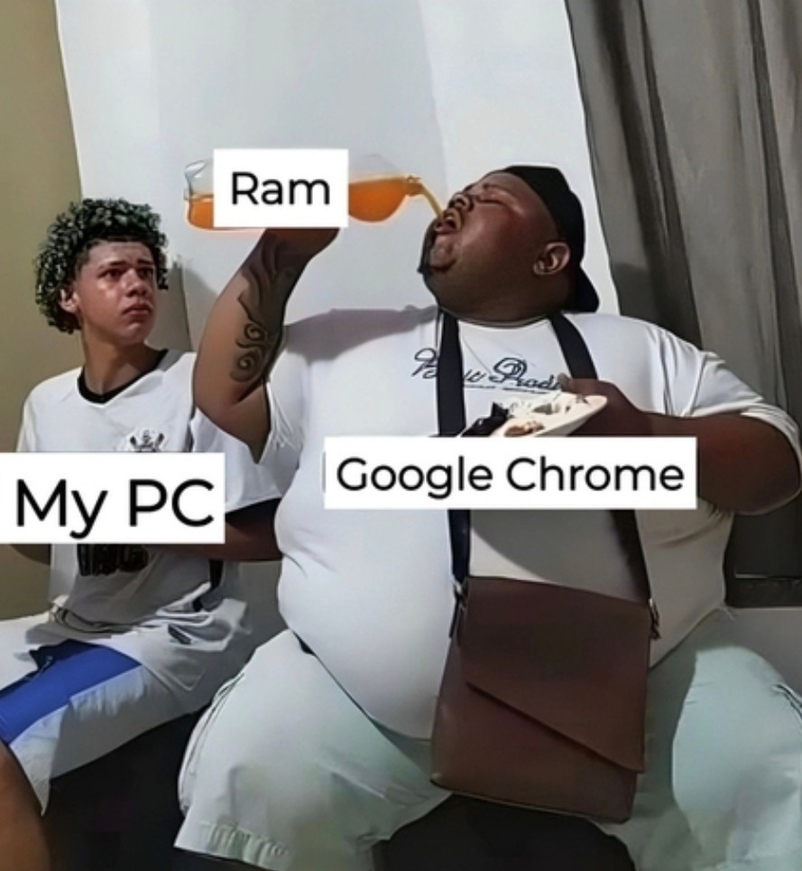 Google Chrome peleando con mi RAM y ganando - meme