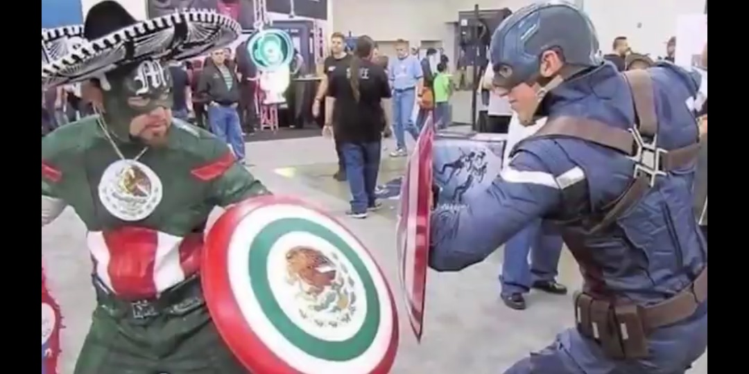 Captain America versus captain Mexico - meme