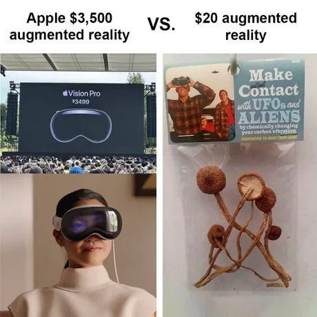 apple vision pro augmented reality meme
